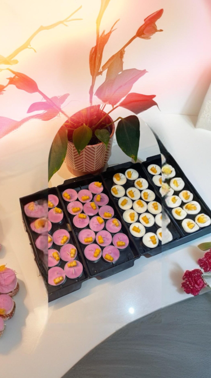 Hot Chocolate & Macaroon With Pumpkin Spice Bear Tea Light | 6 Pack - Image 4