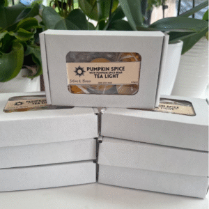 Pumpkin Spice Soy Tea Lights with Bear on top - 4 Pack