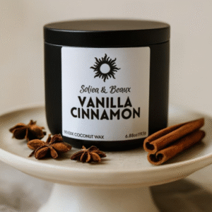 Vanilla Cinnamon Scented Coconut Wax Candle | 195g